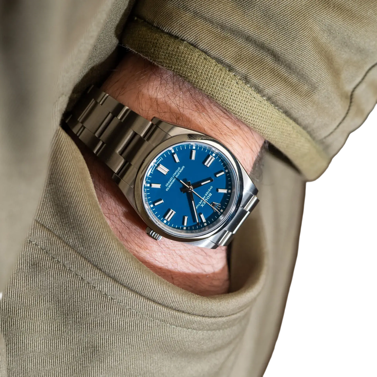 Oyster Perpetual 41mm Stainless Steel Med Blue Dial Men Watch 134300-0009 New 2025