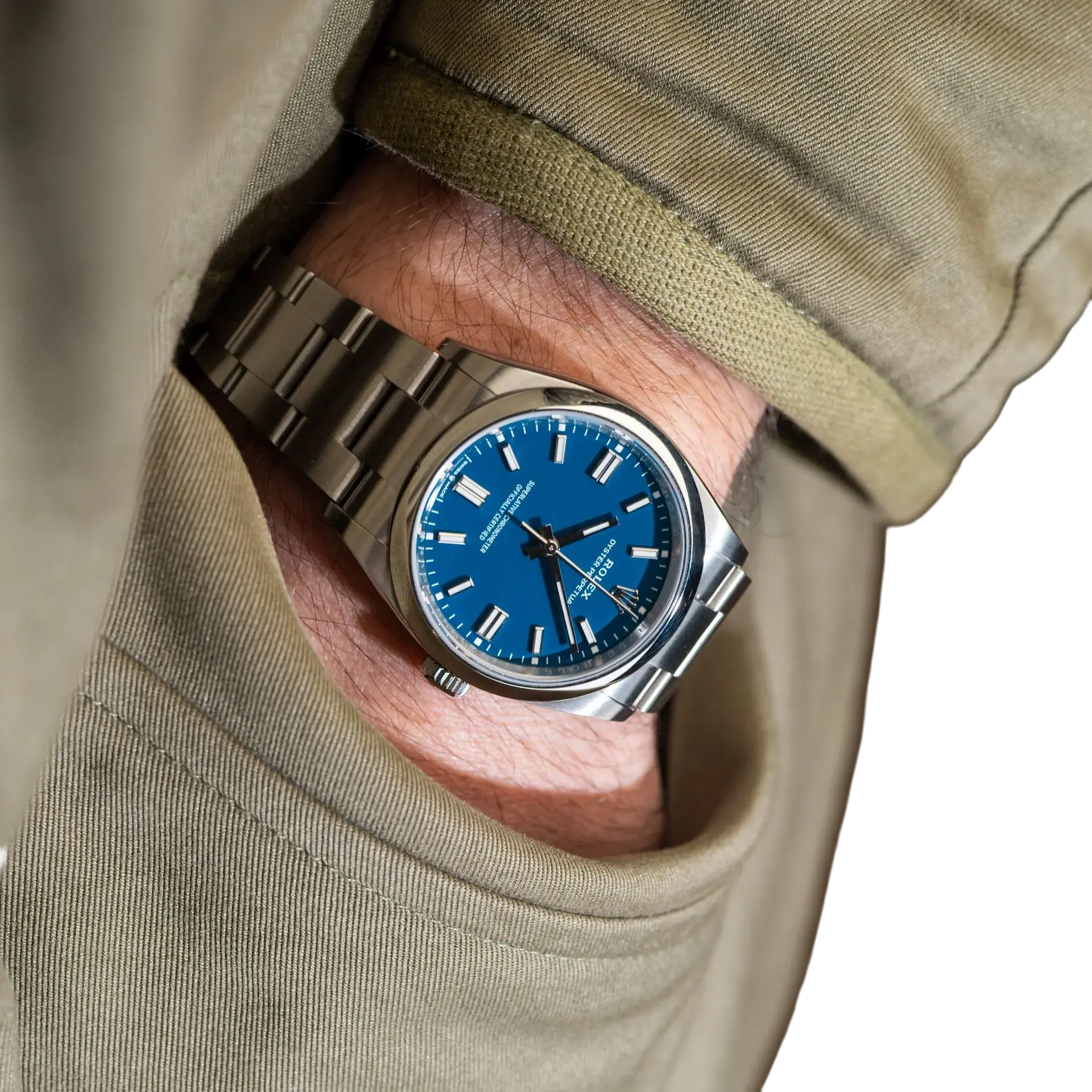 Oyster Perpetual 41mm Stainless Steel Med Blue Dial Men Watch 134300-0009 New 2025