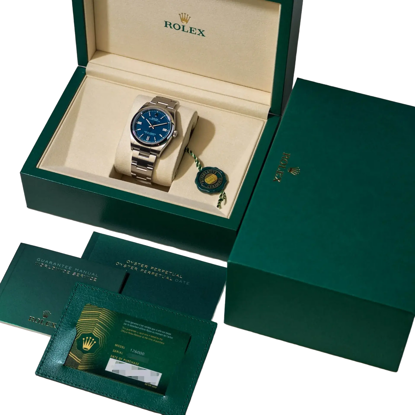Oyster Perpetual 41mm Stainless Steel Med Blue Dial Men Watch 134300-0009 New 2025