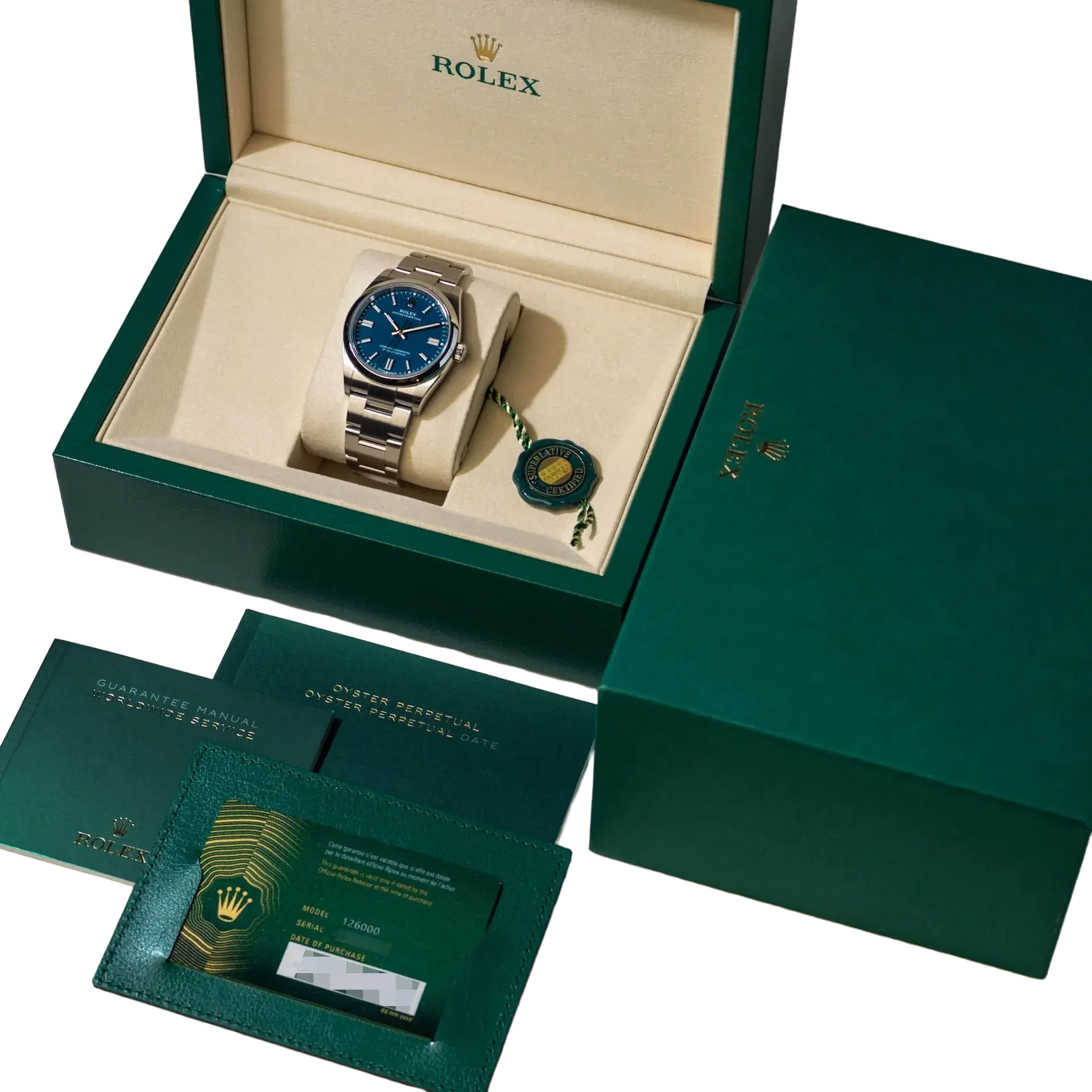 Oyster Perpetual 41mm Stainless Steel Med Blue Dial Men Watch 134300-0009 New 2025