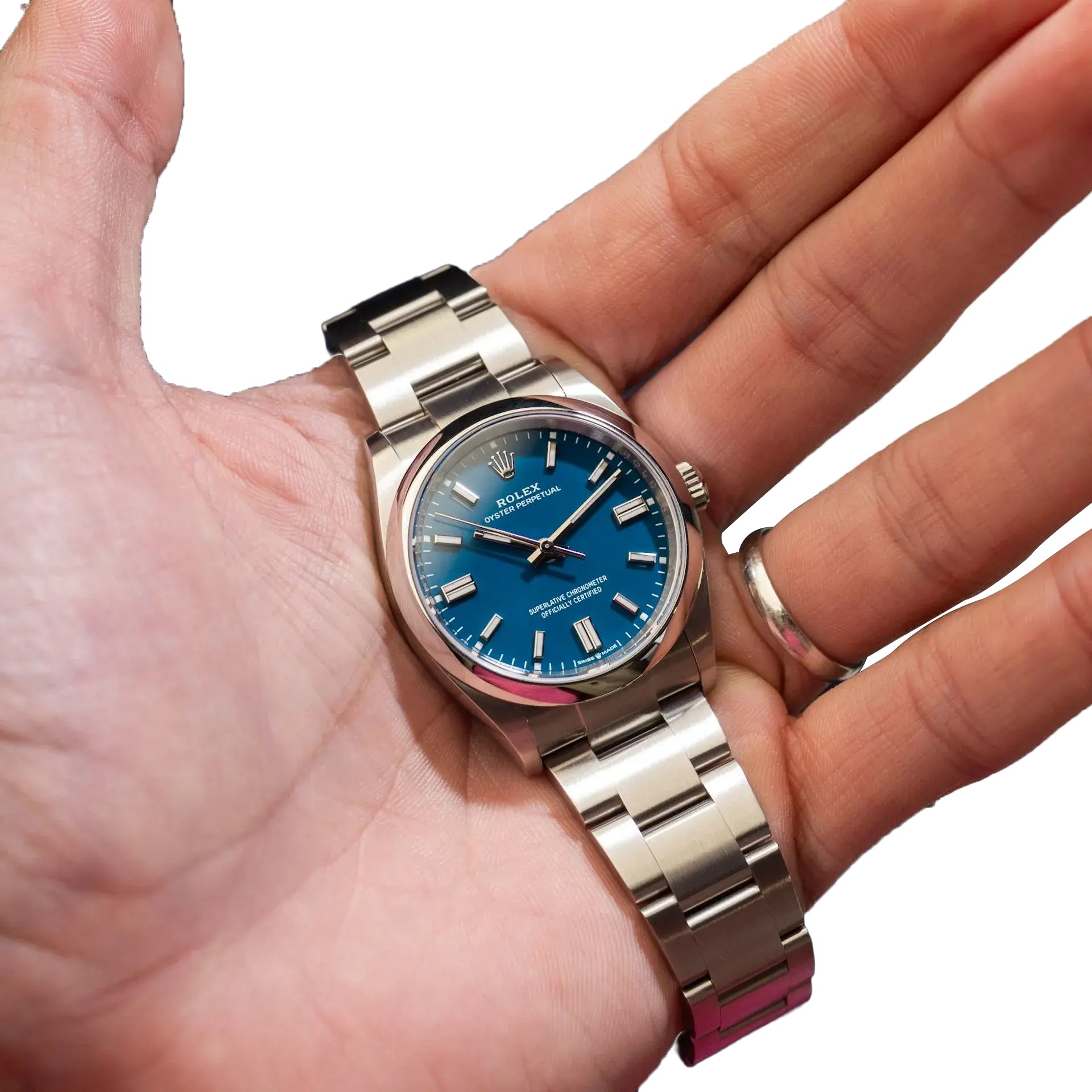 Oyster Perpetual 41mm Stainless Steel Med Blue Dial Men Watch 134300-0009 New 2025