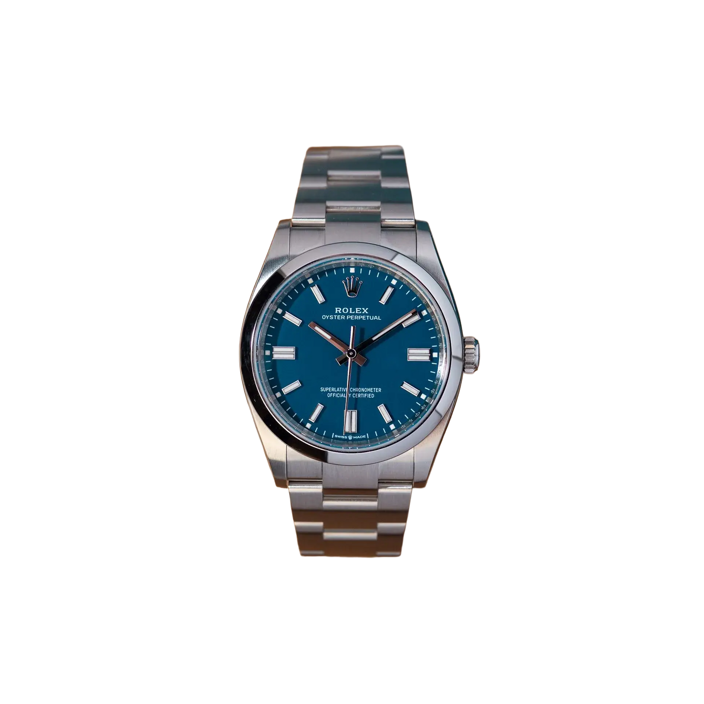 Oyster Perpetual 41mm Stainless Steel Med Blue Dial Men Watch 134300-0009 New 2025