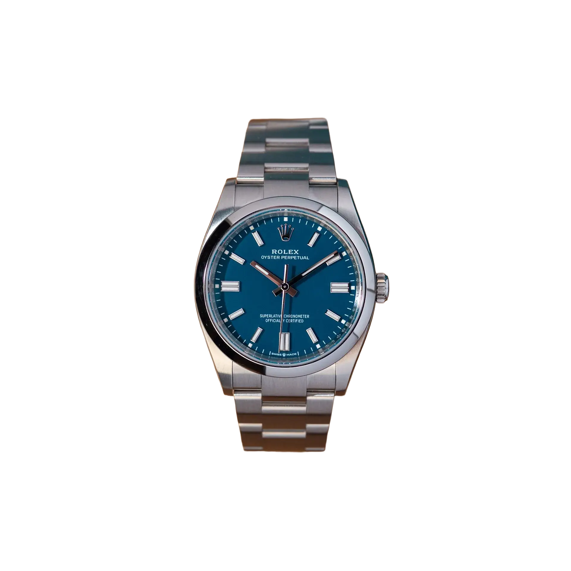 Oyster Perpetual 41mm Stainless Steel Med Blue Dial Men Watch 134300-0009 New 2025