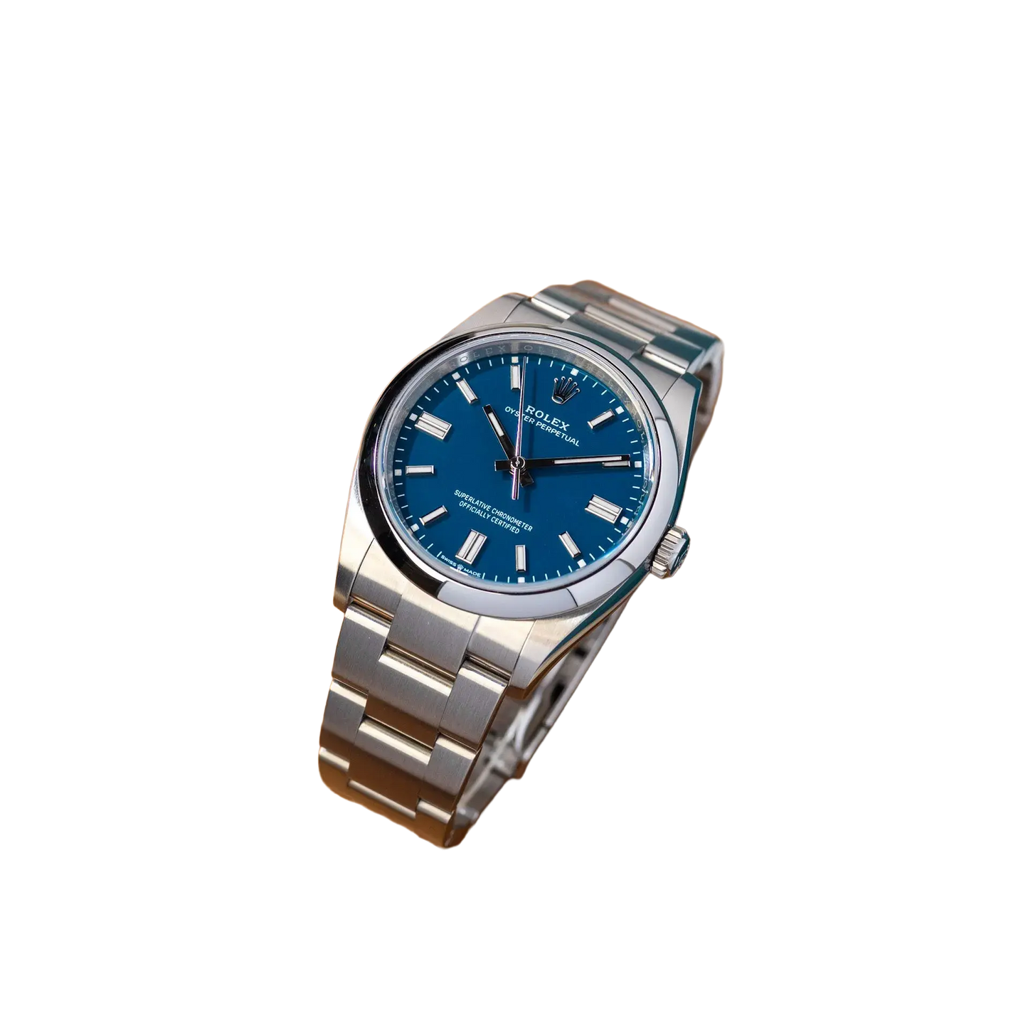 Oyster Perpetual 41mm Stainless Steel Med Blue Dial Men Watch 134300-0009 New 2025