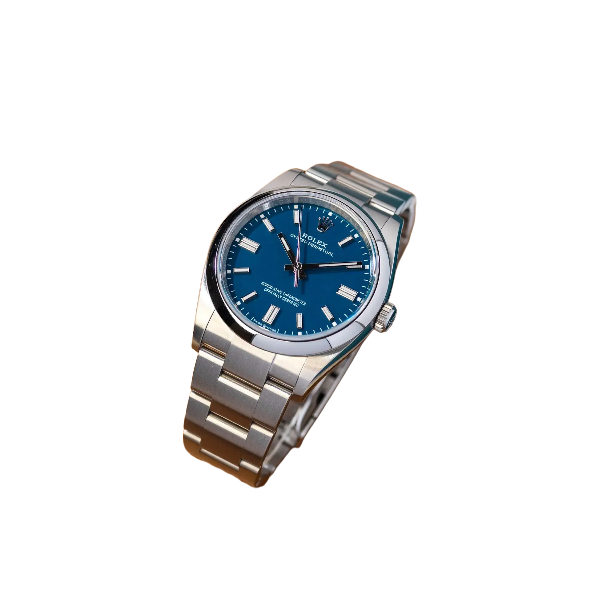 Oyster Perpetual 41mm Stainless Steel Med Blue Dial Men Watch 134300-0009 New 2025
