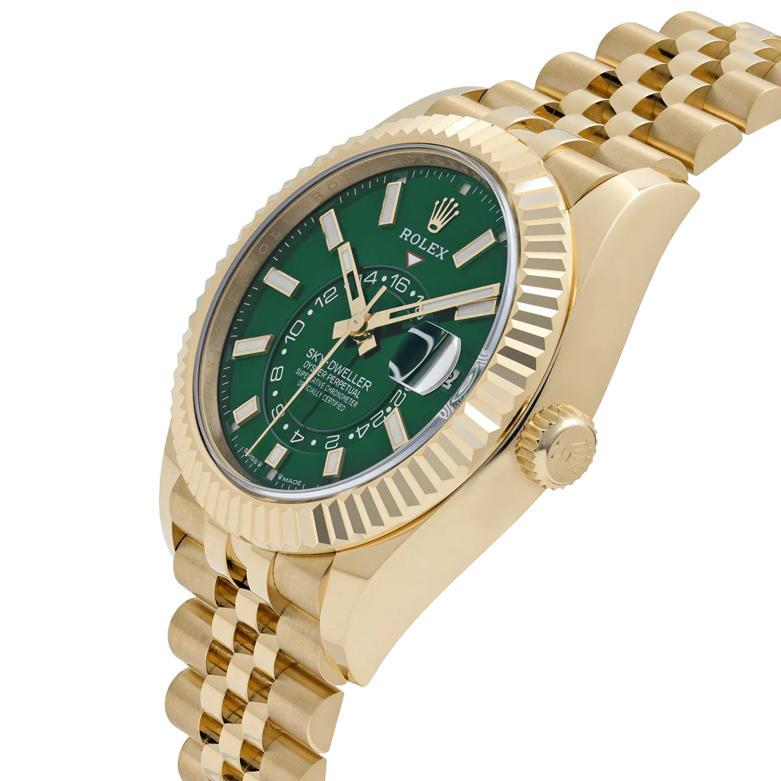 Sky-Dweller 42mm Yellow Gold Bright Green Dial Jubilee 336938 (2025)