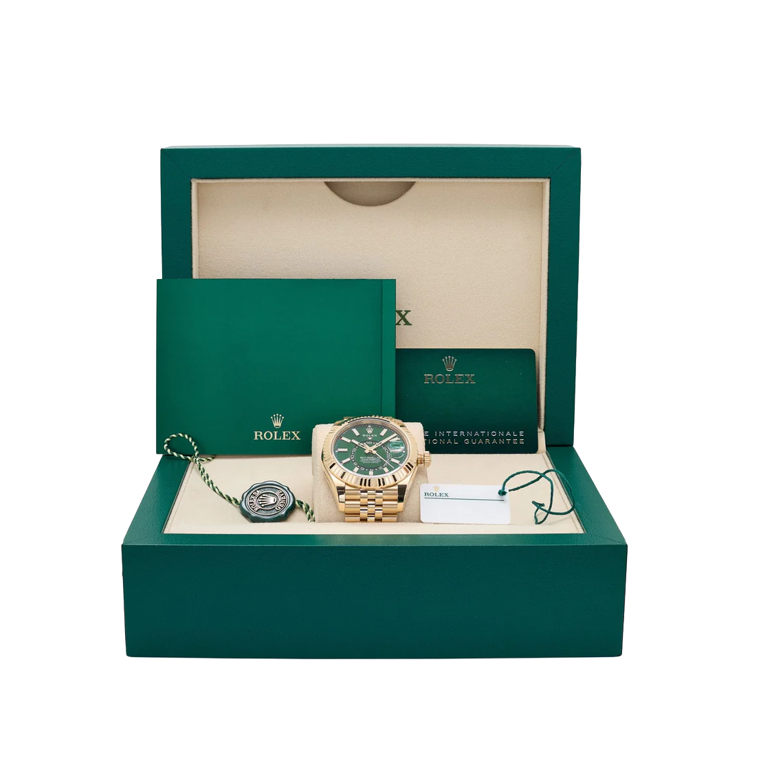 Sky-Dweller 42mm Yellow Gold Bright Green Dial Jubilee 336938 (2025)
