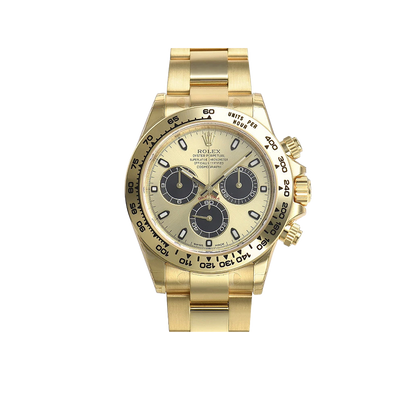 Daytona 40mm Yellow Gold Champagne Black Dial 116508