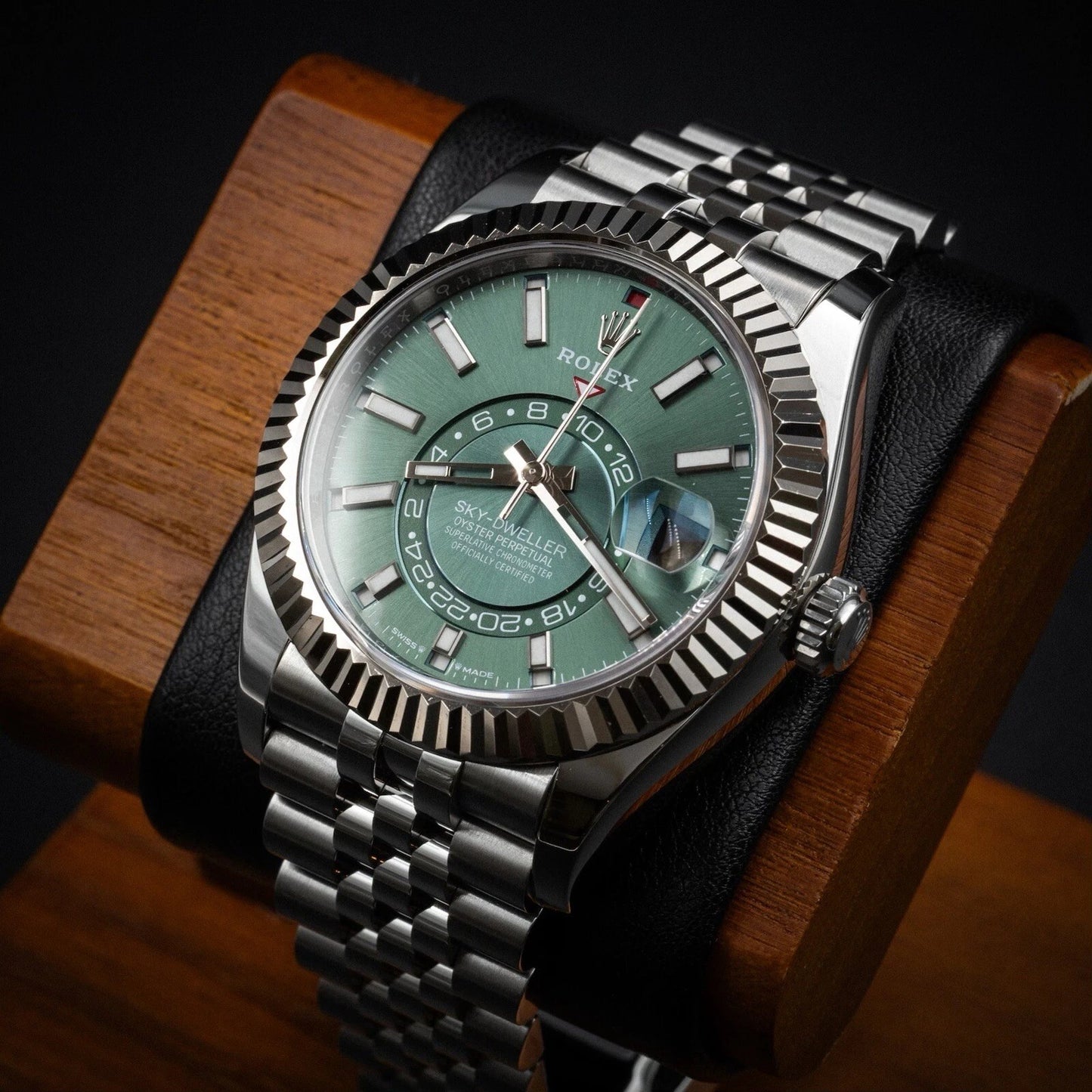 Sky-Dweller Stainless Steel Green Dial Jubilee 336934-0002 New