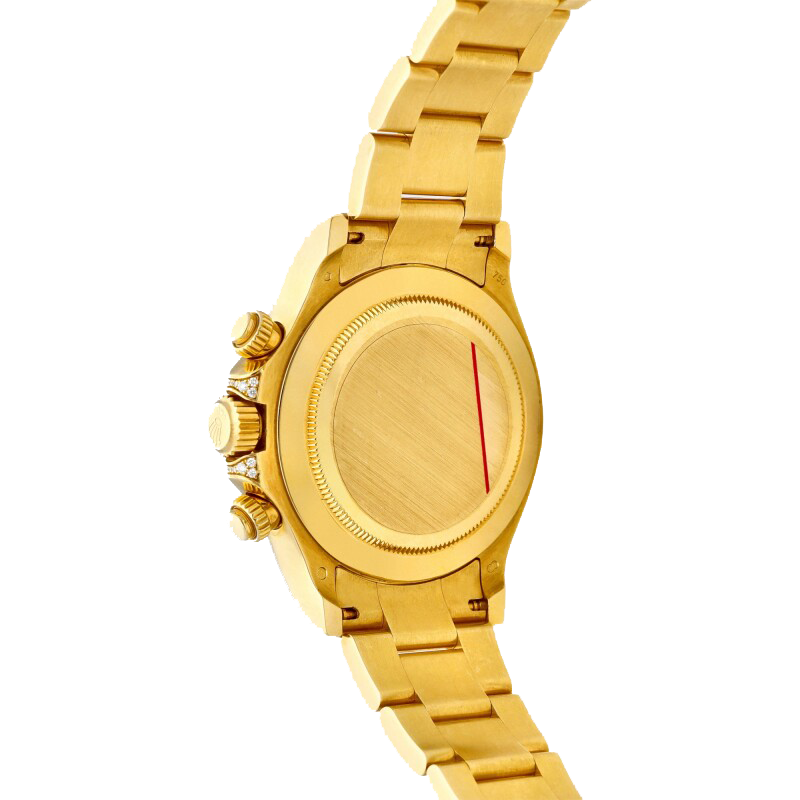 Daytona 116598RBOW Rainbow Yellow Gold Black Diamond Dial Sapphire Bezel