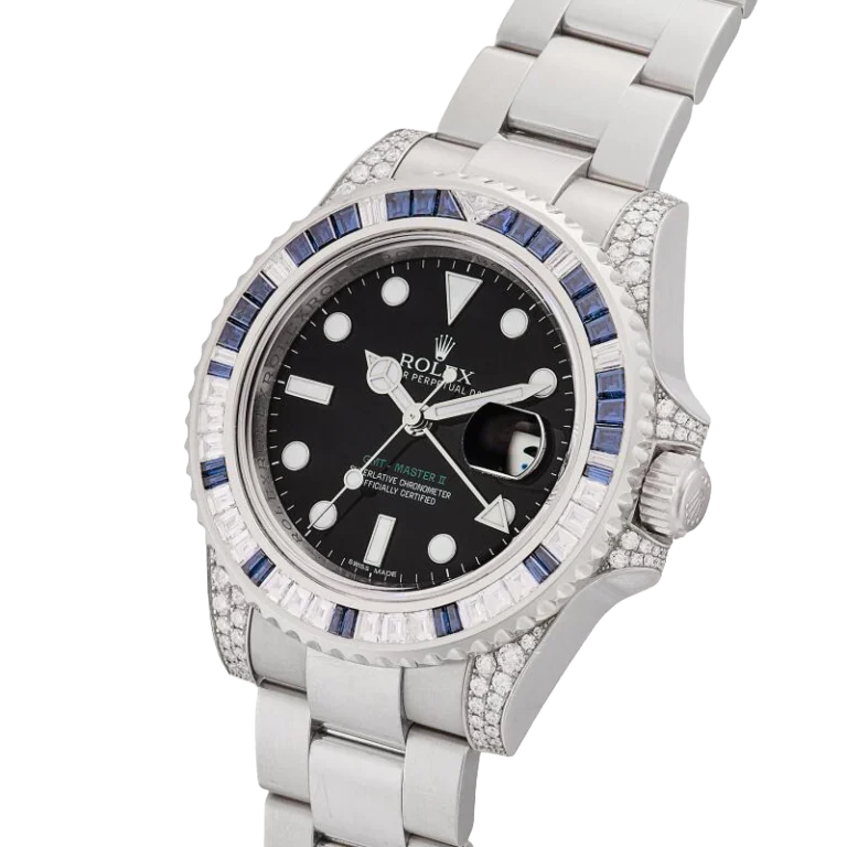GMT-Master II, Reference 116759SA White Gold Diamond And Sapphire